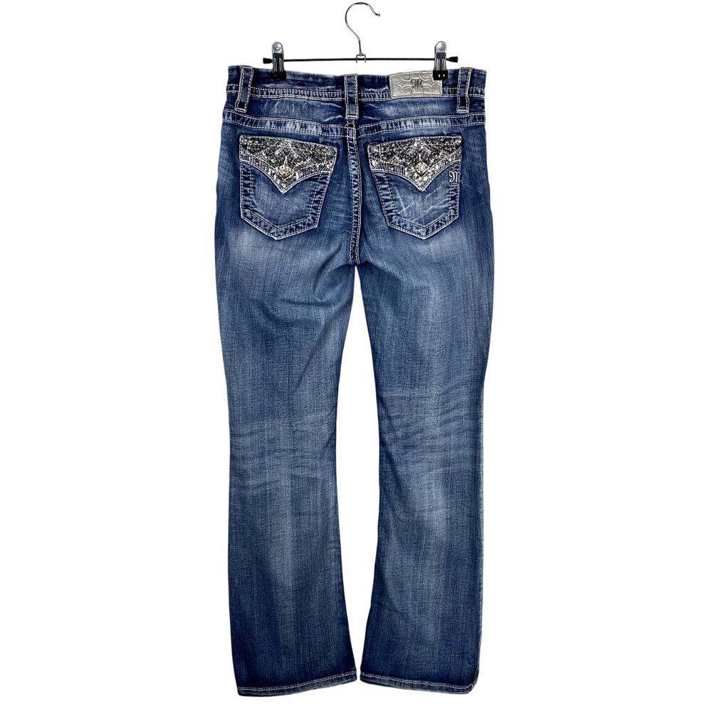 Vtg Y2K Miss Me Loose Fit Bedazzled Sequin Faded Grunge Mcbling Mid Rise Jeans - Picture 1 of 14